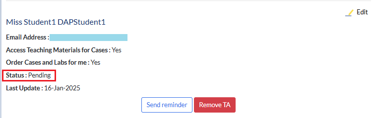 TA status: pending